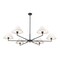 Z-Lite Leila Chandelier, 6-Light, 63 In.W x 10.75 In.H, Matte Black/White Linen 744-63R-MB - alternate 4